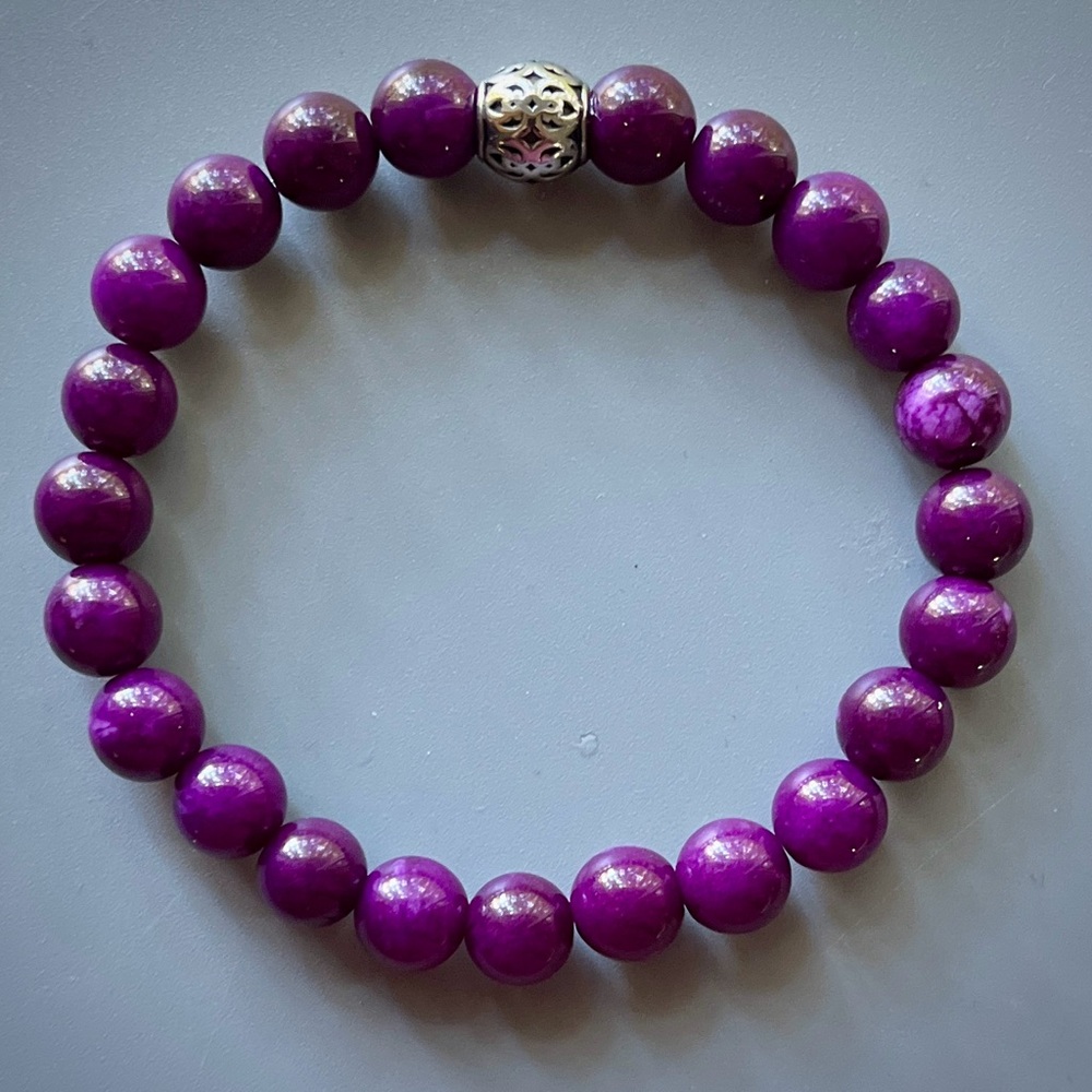 Purple Sugilite Handcrafted Bead Bracelet
